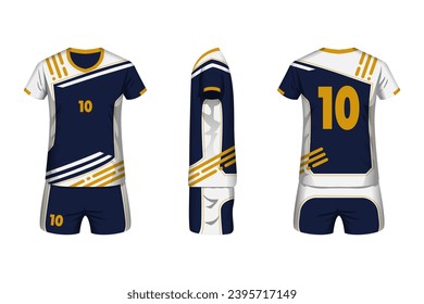 jersey de fútbol con vista frontal, lateral y trasera. mejor para su elección.