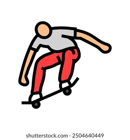 ollie skate sport color icon vector. ollie skate sport sign. isolated symbol illustration