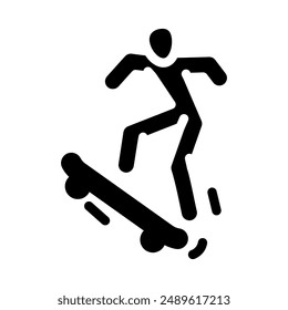 ollie skate sport glyph icon vector. ollie skate sport sign. isolated symbol illustration