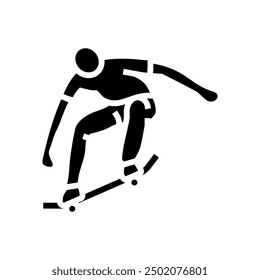 ollie skate sport glyph icon vector. ollie skate sport sign. isolated symbol illustration