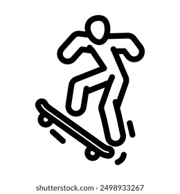 ollie skate sport line icon vector. ollie skate sport sign. isolated contour symbol black illustration