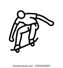 ollie skate sport line icon vector. ollie skate sport sign. isolated contour symbol black illustration