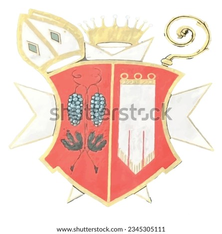 Olomouc, Czech Republic, August 10.2023. Coat of arms isolated on white background vector illustration