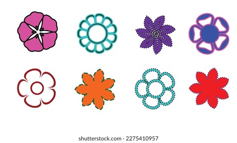 Olomouc, Czech Republic, March 09.2023. Retro flowers icon colorful vector illustration