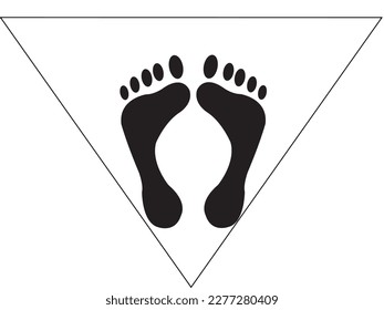 Olomouc, Czech Republic, March 15.2023. Black feet icon framed vector illustration