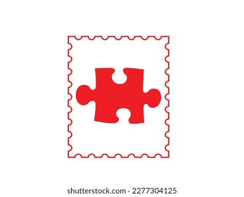 Olomouc, Czech Republic, March 19.2023. Puzzle icon framed isolated on white vector illustration
