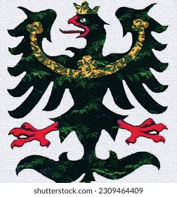 Olomouc, Czech Republic, May 27.2023. Coat of arms eagle emblem high fidelity vector illustration
