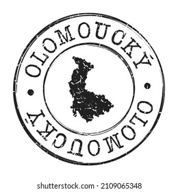 Olomouc, Czech Republic Silhouette Postal Passport. Stamp Round Vector Icon Map. Design Travel Postmark. 