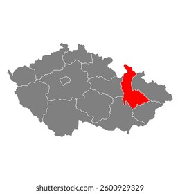 Olomouc Region of Czech republic map, travel web flat concept icon vector illustration .