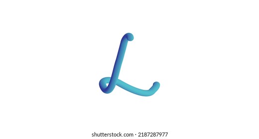 olor three dimensional letter L vector