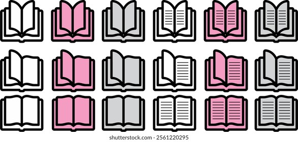 olorful Icon of Book Stack for Learning Purposes vector Illustration