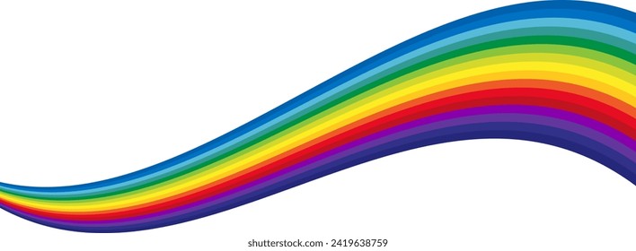 olorful LGBT Pride Ribbon Banner. Waving Ribbon of LGBT Pride Isolated on Transparent Background