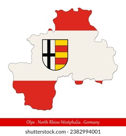 Bandera Olpe - Renania del Norte-Westfalia, Alemania (EPS)