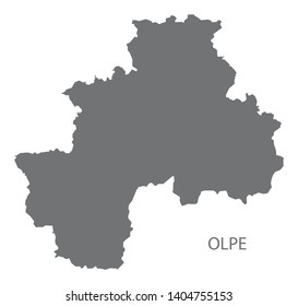 Olpe grey county map of North Rhine-Westphalia DE