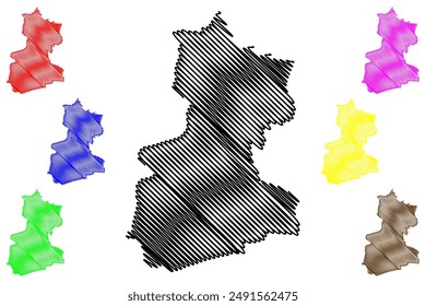 Olst-Wijhe municipality (Kingdom of the Netherlands, Holland, Overijssel or Oaverysel province) map vector illustration, scribble sketch Olst Wijhe map