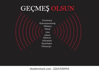 Geçmiş Olsun Büyük Deprem. KAramanmaraş Depremi 6 şubat 2023. Gran terremoto de 7.4 ul. Ponte bien pronto. Deseamos la misericordia de Dios a los que murieron en Kahramanmaraş y sus provincias circundantes.