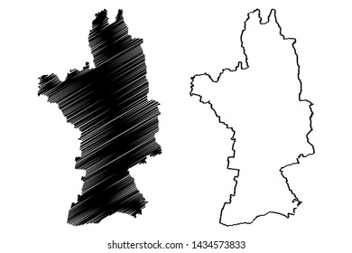 Olt County (Administrative divisions of Romania, Sud-Vest Oltenia development region) map vector illustration, scribble sketch Olt map