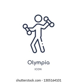 olympia icon from olympic games outline collection. Thin line olympia icon isolated on white background.