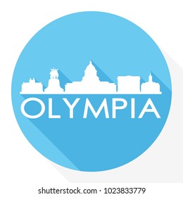 Olympia Washington USA Flat Icon Skyline Silhouette Design City Vector Art Logo.