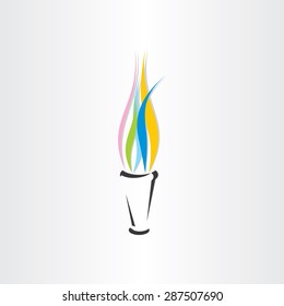 Olympic Fire Torch Colorful Flame Icon Design