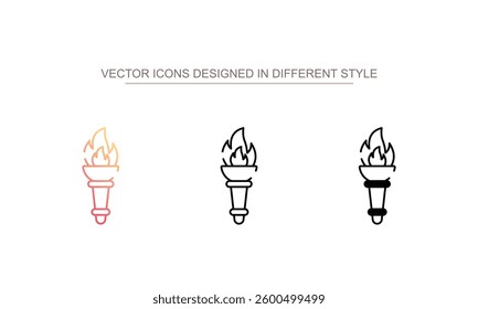 Olympic Flame icon design with white background stock illustration