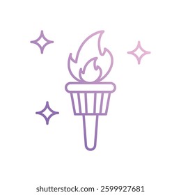 Olympic Flame icon vector stock illustration