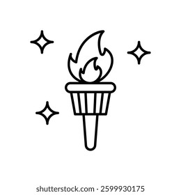 Olympic Flame icon vector stock illustration