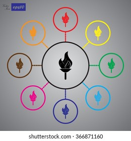 The Olympic flame sport icon