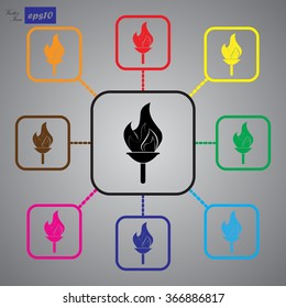 The Olympic flame sport icon