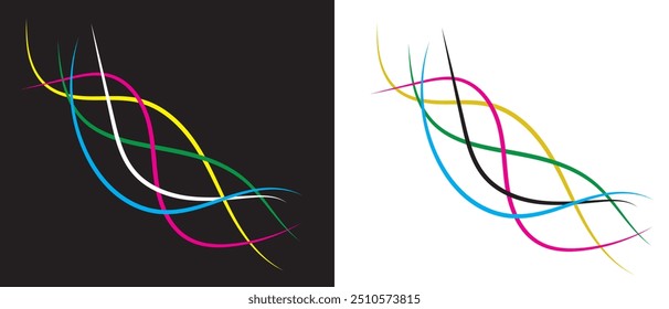 Olympic game colorful curved lines on a white background wallpaper texture. . Vector illustration for holiday flyers, banner.
