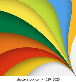 Olympic games 2016 abstract colorful background. Vector illustration with twisted forms includes spectral summertime colors as orange, yellow, blue, red and green.