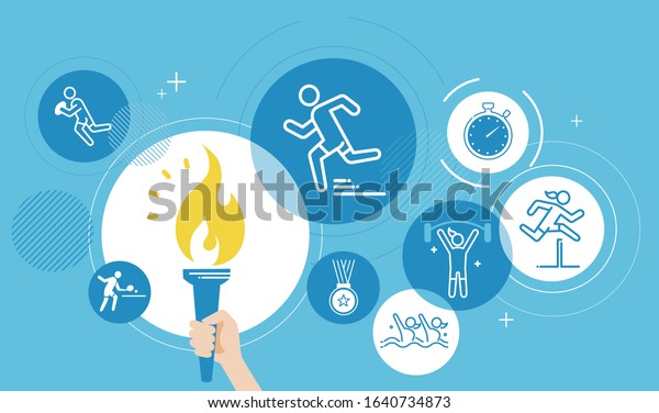 olympic\
games image,vector illustration,blue\
background