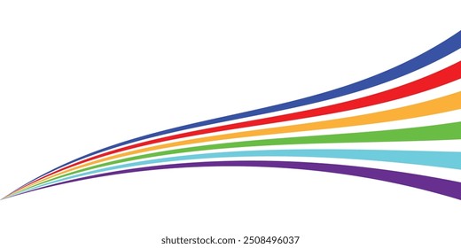 Juegos olímpicos de la onda del arco iris línea de color aislado sobre fondo blanco.