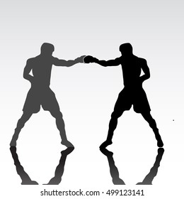Olympic games, Tokyo 2021 Boxing active young men box sport silhouettes vector abstract background illustration