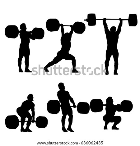 Olympic games, Tokyo 2021 Clean and Jerk Silhouette of  weightlifter