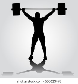 Olympic games, Tokyo 2021 silhouette of athlete is doing snatch exercise. weightlifting svg