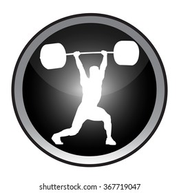 Olympic games, Tokyo 2021 Strong weightlifter with barbell - icon