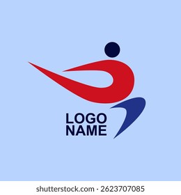 Olympic logo icon. Gymnast shilouette. Fly women