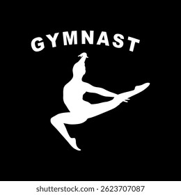 Ícone do logotipo olímpico. Shilouette ginasta. Moscas femininas