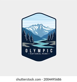 Olympic National Park patch logo illustration