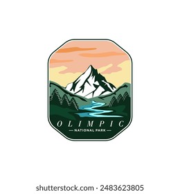 Olympic national park poster vector illustration design