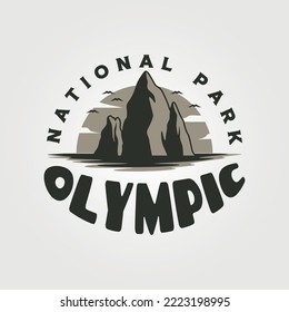 olympic national park travel vintage logo vector illustration design