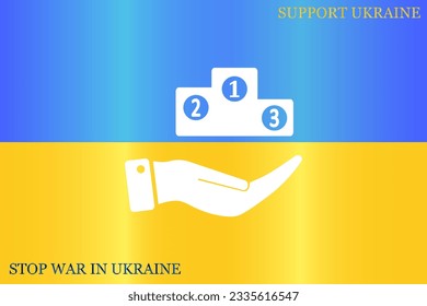 Olympic pedestal, the first, second, third place. Vector icon.