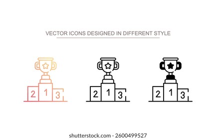 Olympic Podium icon design with white background stock illustration