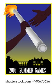 Olympic poster. torch