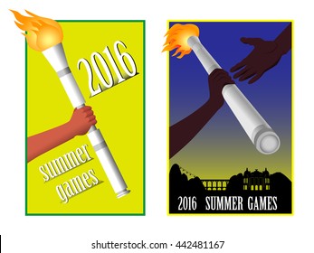 Olympic poster. torch