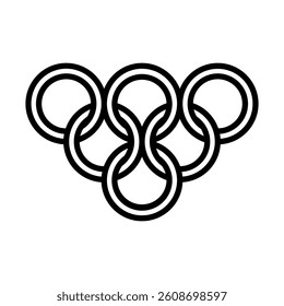 Olympic Rings Vector Line Icon Design