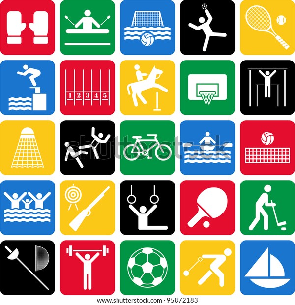 Olympic Sports Icons Stock Vector (Royalty Free) 95872183