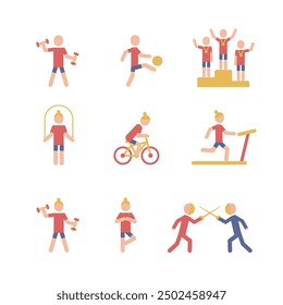 Olympic sports icons , vector colorful pictograms on white background. Sport people set.