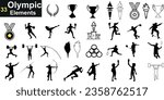 Olympic Sports Vector Illustration, dynamic vector illustration of various Olympic sports icons.for sports enthusiasts, olympic event promotions. Captures the spirit of athleticism and global unity